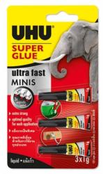 UHU Super Glue Mini pillanatragasztó 3 x 1 g (U45420/1100045420)