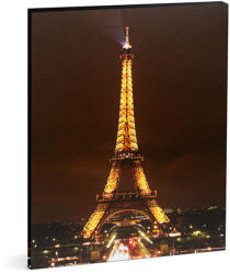 Family Pound Tablou decorativ cu LED Turnul Eiffel Family Pound, 38 x 48 cm, 2 x AA, 16 LED-uri, alb cald (58485)