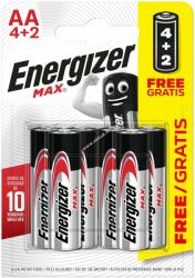 Energizer MAX, AA, ceruza, E91, 4+2db/csomag
