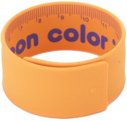 Deli Rigla flexibila 18 cm otel si cauciuc portocaliu neon