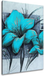 Gario Kézzel festett kép Gyönyöru kék pipacsok Méret: 70 x 100 cm
