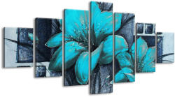 Gario Kézzel festett kép Gyönyöru kék pipacsok - 7 részes Méret: 210 x 100 cm