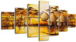 Gario Kézzel festett kép Afrikai falu - 7 részes Méret: 210 x 100 cm