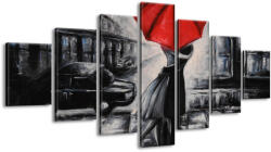 Gario Kézzel festett kép Vörös csók az esoben - 7 részes Méret: 210 x 100 cm
