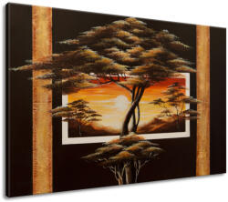 Gario Kézzel festett kép Afrikai táj fákkal Méret: 120 x 80 cm