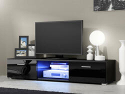 EU-R Comoda TV cu led Liroy 40x40x160 cm Negru lucios