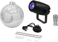EUROLITE Mirror Ball 30cm with motor + LED PST-5 QCL Spot bk (20000562) - showtechpro