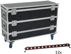  EUROLITE Set 12x LED BAR-12 QCL RGB+UV Bar + Case with wheels (20000891) - showtechpro