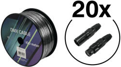 Eurolite Set DMX cable 2x0.22 100m sw + 40 connectors (20000431)