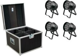 EUROLITE Set 4x LED PAR-64 HCL 12x10W bk + Case (20000046) - showtechpro