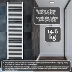 Aquamarin Törölközőszárító radiátor 1800 x 600 mm 972 W (BDHZKR021800x600wss)