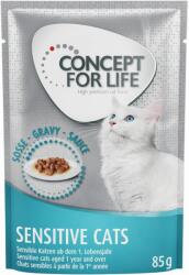 Concept for Life 48x85g Concept for Life Sensitive Cats nedves macskatáp szószban