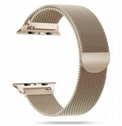 Okosóra szíj - Apple Watch 2 / 3 / 4 / 5 / 6 / 7 / 8 / 9 / SE (38/40/41 mm) - mágneses arany fémszíj - tokgalaxis