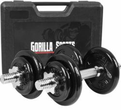 Gorilla Sports Egykezes öntöttvas szett + táska 20 kg (100809-00019-0001)