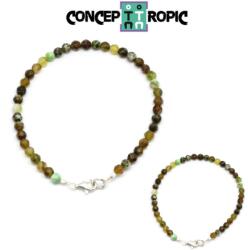  Bratara Agata verde Diametru 58 mm - Zodia Capricorn - Rotunda Fatetata - 4x4 mm - 1 Buc