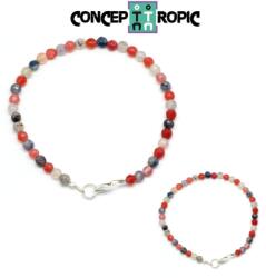  Bratara Agata Roz Diametru 58 mm - Zodia Gemeni - Rotunda Fatetata - 4x4 mm - 1 Buc