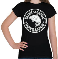 printfashion EszekAlszokHorgaszokFeher-06 - Női póló - Fekete (5253496)