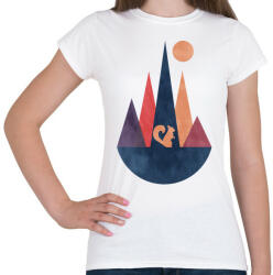 printfashion Mókus és hegyek 1 - Női póló - Fehér (5237181)