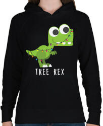 printfashion Tree Rex - Női kapucnis pulóver - Fekete (5250376)
