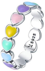 GALAS Inel fix din argint 925 Stackable Rainbow Heart (SCR444-8)