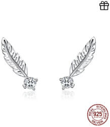 GALAS Cercei din argint 925 Feather Stud Earrings for Women Boho Style (SCE610)
