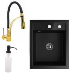 NERO Parma mat black + Duo-Flex Gold + dispenser mat black