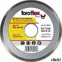 Toroflex Favorit gyémántvágó csempevágáshoz 180x25, 4mm (010301-0045)