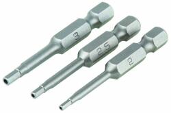 wolfcraft lyukas hatszögletű bitfej 3db 50mm-es H2, H2.5, H3 mm (1263000)