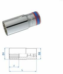 KING TONY kézi hosszú dugókulcsfej 1/2" 27mm 12* CRV (423027M)