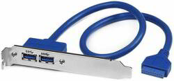 StarTech USB3SPLATE 2 Port USB 3.0 A - Slot Plate hátlapi kivezetés 0.5m - Kék (USB3SPLATE)