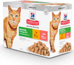 Hill's Science Plan 12x85g Hill's Feline 7+ Youthful Vitality csirke & lazac tasakos nedves macskatáp
