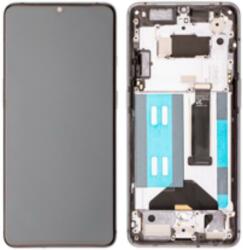  2011100084 Gyári OnePlus 7T OLED kijelző ezüst kerettel, előlap (2011100084)