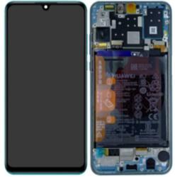 02353FQK Huawei P30 Lite New Edition Jégkristály kék gyári LCD kijelző kerettel előlap 48MP (02353FQK)