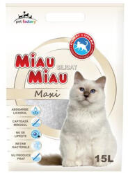 Miau Miau Asternut igienic pentru pisici Miau-Miau, Silicat, 15L