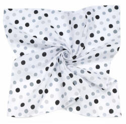 MT Textil MTT Nagy textil pelenka (120x120) - Fehér alapon fekete és szürke pöttyök - babylion