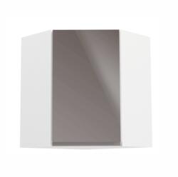 TEMPO KONDELA Felsőszekrény, fehér/szürke extra magasfényű, AURORA G60N