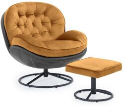 Vox bútor LIMA forgófotel+lábtartó narancssárga+fekete