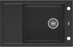 AXIS KITCHEN A-POINT 40 gránit mosogató automata dugóemelő, szifonnal, fekete, beépíthető (AX-1304)