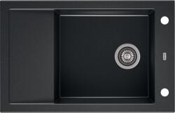 AXIS KITCHEN A-POINT 40 gránit mosogató automata dugóemelő, szifonnal, fekete-szemcsés fényes, beépíthető (AX-1303)