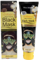 Kiss Beauty Masca neagra de fata cu esenta naturala de Colagen, Efect detoxifiant si de intinerire, Kiss Beauty Black Mask, 120 ml