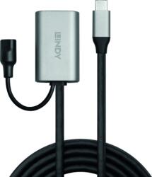 Lindy USB-C Hosszabbító kábel 5m - Fekete/Ezüst (43271)
