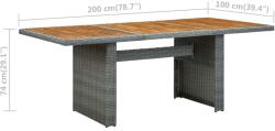 vidaXL Set mobilier de exterior cu perne, 9 piese, gri deschis, poliratan (3060190) - vidaxl