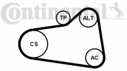 Continental Ctam Pompa apa + Set curea transmisie cu caneluri CONTINENTAL CTAM 6PK905 EXTRA WP1 (6PK905 EXTRA WP1) - automobilus