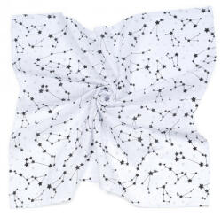 MT MTT Nagy textil pelenka (120x120) - Fehér alapon fekete csillagképek