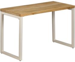 vidaXL Masă de bucătărie, 115x55x76 cm, lemn masiv de mango și oțel (247333)