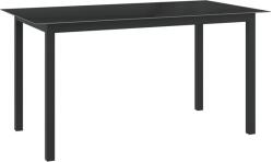 vidaXL Masă de grădină, negru, 150x90x74 cm, aluminiu și sticlă (312201)