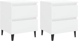 vidaXL Noptiere, 2 buc. , alb extralucios, 40x35x50 cm, lemn prelucrat (805882)
