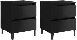 vidaXL Noptiere, 2 buc. , negru extralucios, 40x35x50 cm, PAL (805884)