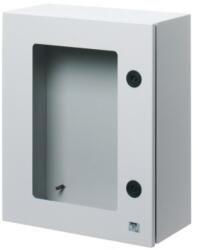 Gewiss Board In Metal With Blank Door Fitted With Tempered Glass Window And Lock 405x650x200 - Ip55 - Grey Ral 7035 (gw46234)