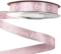 Valex Decor Otthon, édes otthon" feliratos szatén szalag 12mm x 20m - Világoslila (CL12-21)